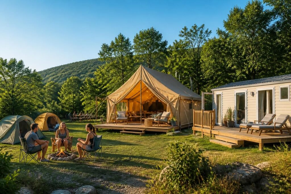 découvrez les avantages du camping, glamping et mobil-home pour choisir l'hébergement de plein air idéal lors de vos vacances en nature.