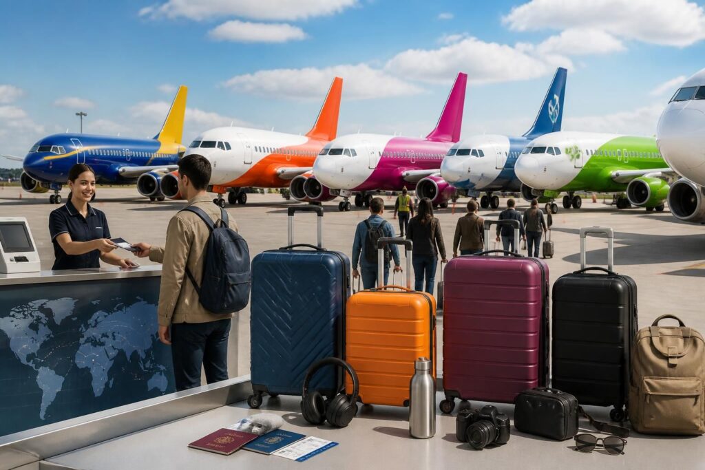 découvrez notre comparatif des compagnies aériennes low-cost : bagages autorisés, services offerts et fiabilité pour choisir le meilleur vol à petit prix.