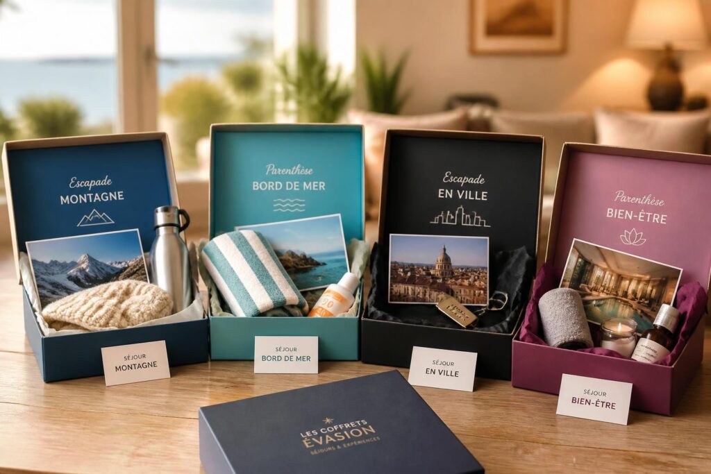 découvrez notre comparatif des coffrets cadeaux pour offrir un séjour ou un week-end inoubliable. trouvez l'offre parfaite pour toutes les occasions et tous les budgets.
