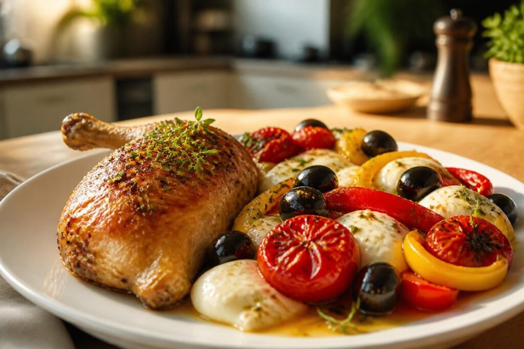 découvrez des recettes savoureuses de poulet tomate agrémentées de mozzarella, olives ou poivrons pour un repas gourmand et coloré.