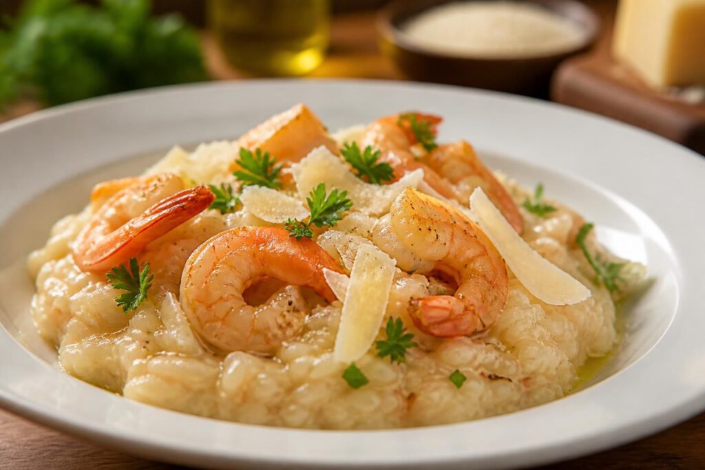découvrez notre recette facile et gourmande de risotto aux gambas et parmesan, idéale pour un repas savoureux et raffiné.